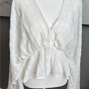 Long sleeve white boho kimono size medium
